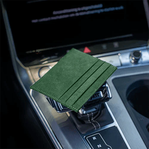 Alcantara Card Wallet - Midnight Green