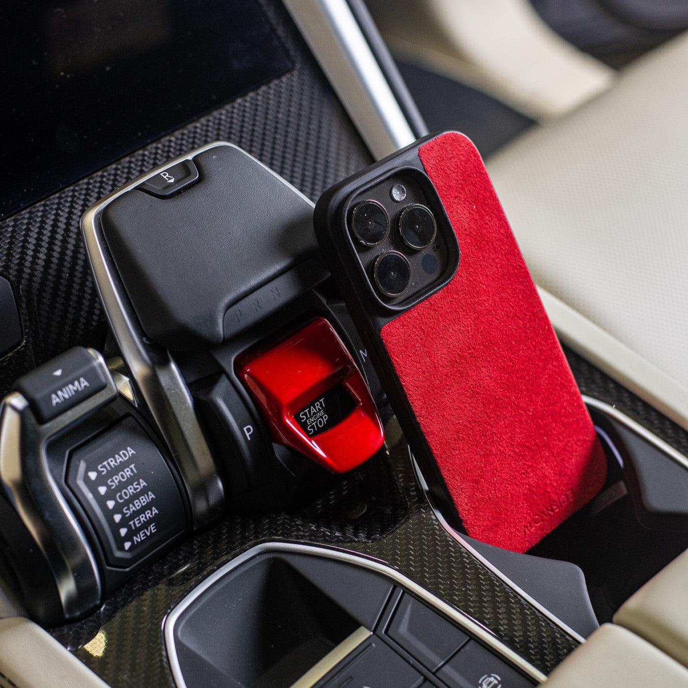 iPhone 14 Pro - Alcantara Back Cover - Red