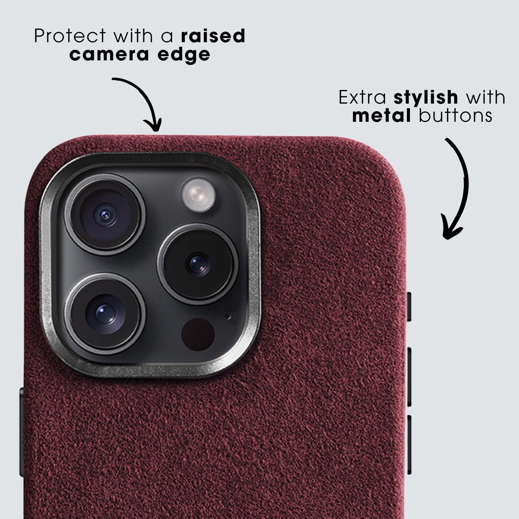 iPhone 15 Plus - Alcantara Case - Wine Red