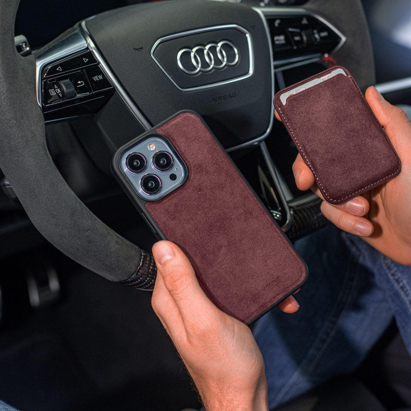 iPhone 16 Plus - Alcantara Back Cover - Wine Red