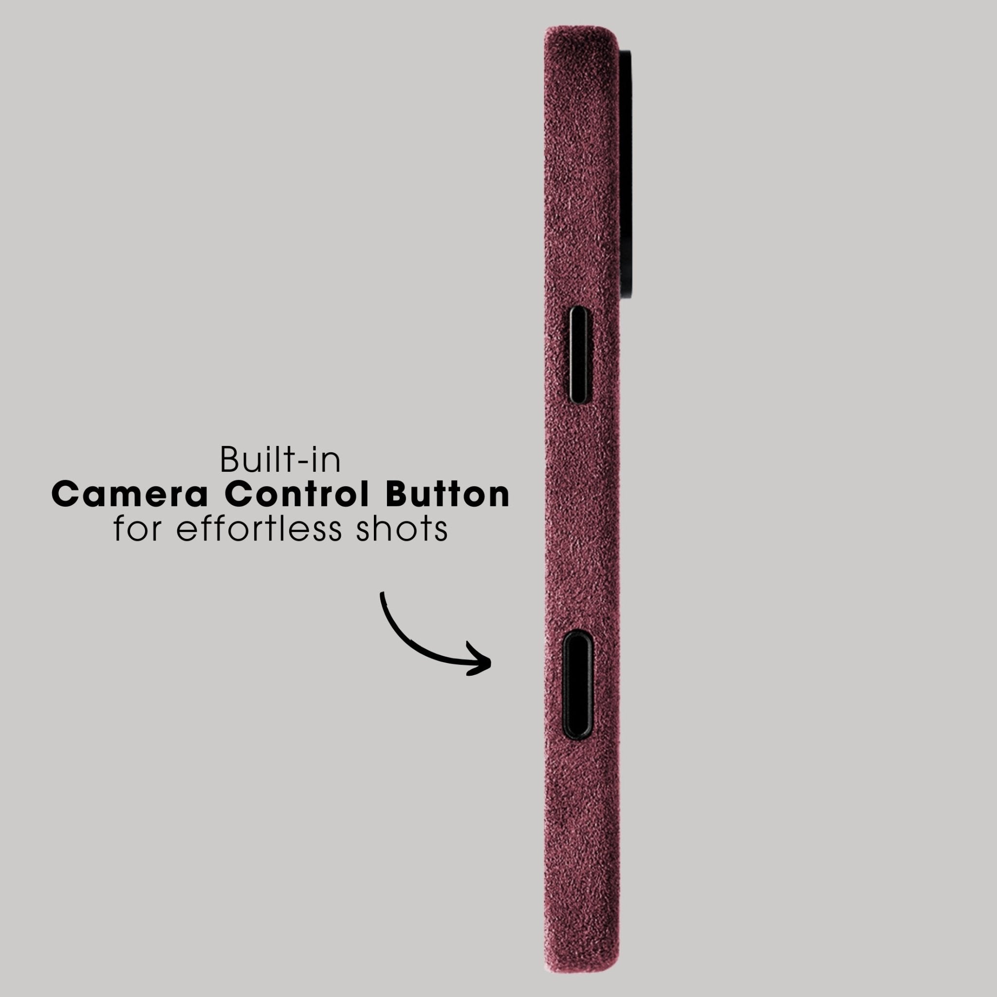 iPhone Alcantara Case + Magsafe Wallet - Wine Red