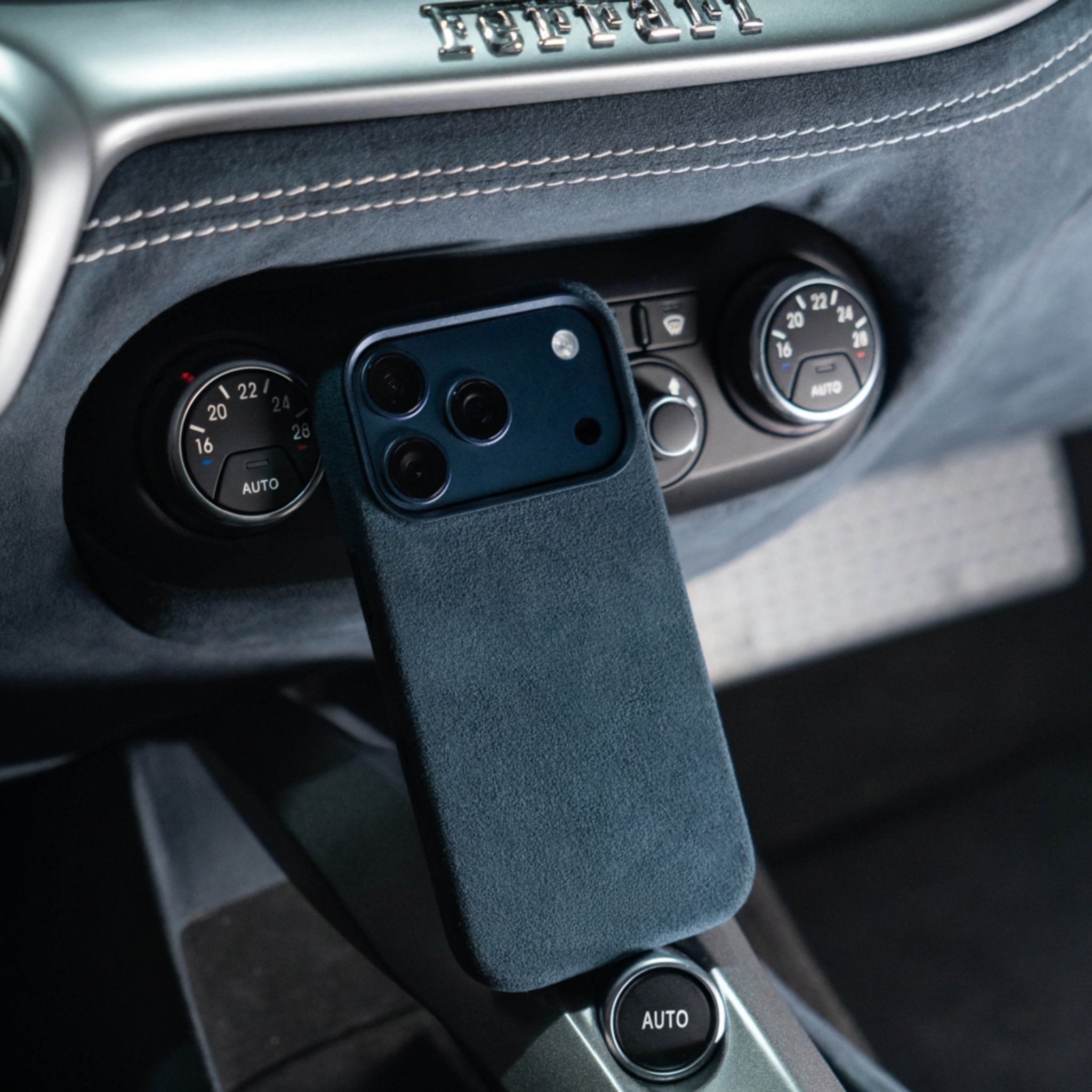 iPhone Alcantara Case - Navy Blue