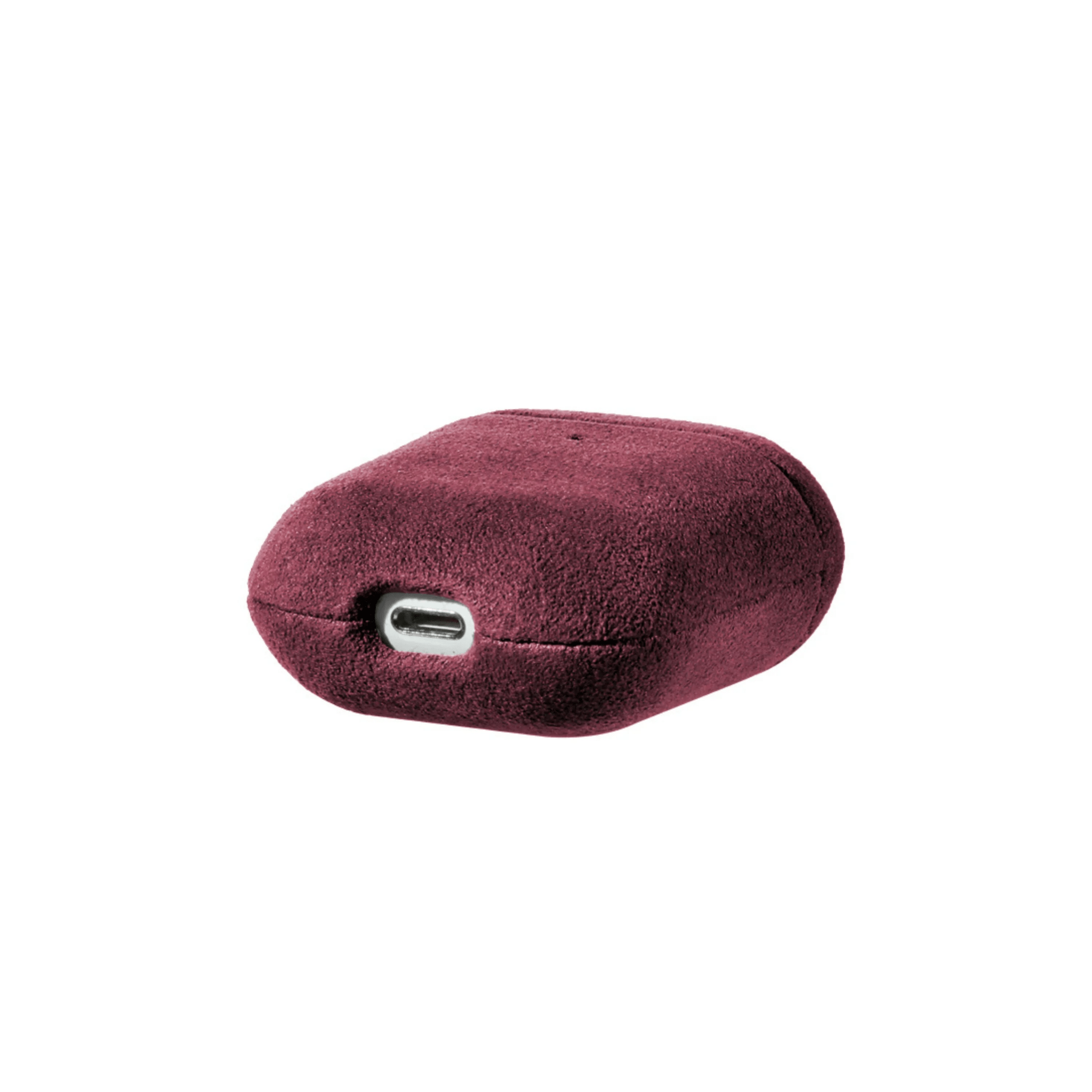 AirPods 1/2 Gen Alcantara Case - Wine Red