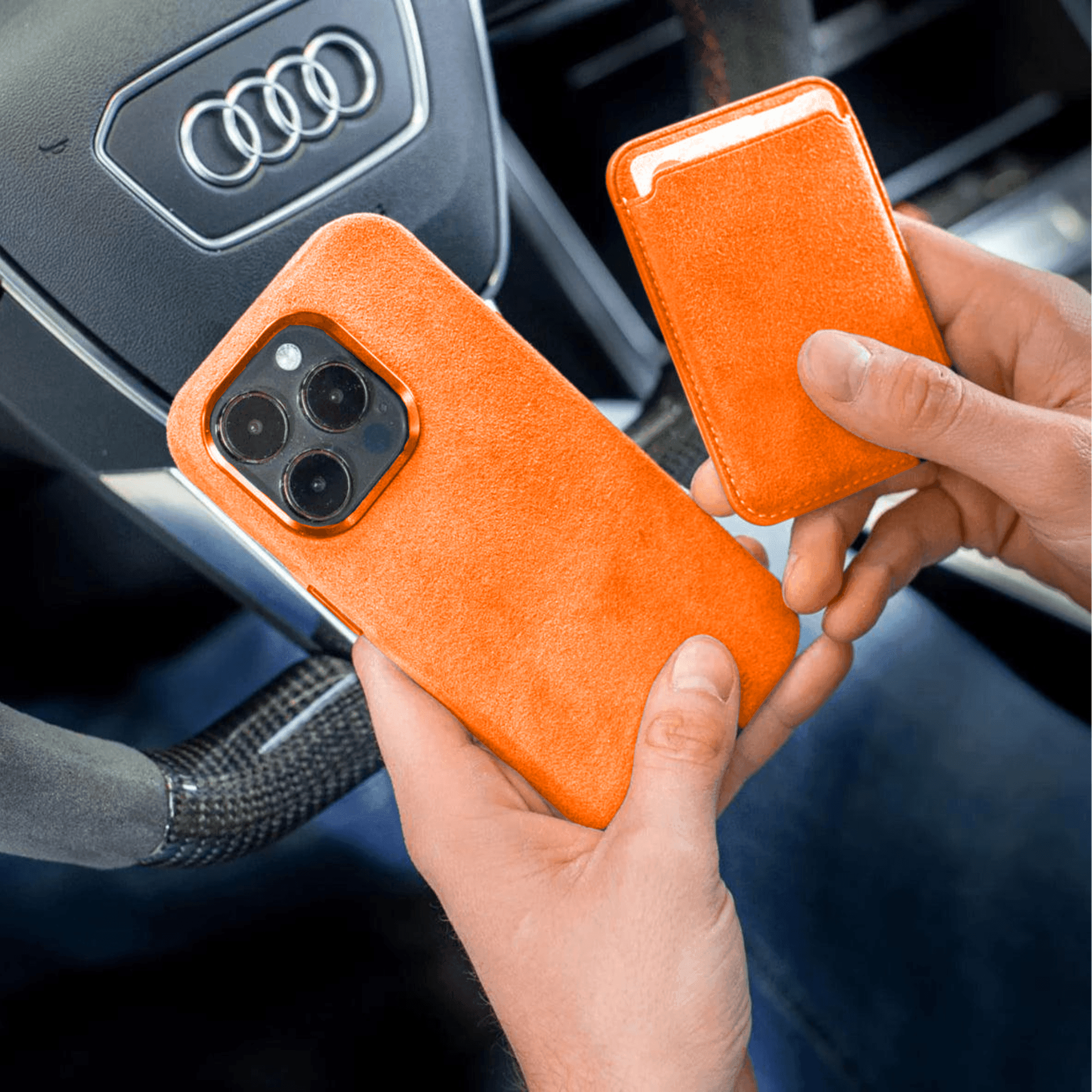 Alcantara MagSafe Wallet - Orange