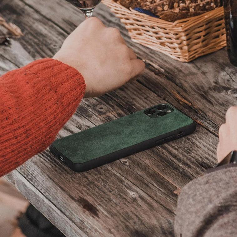 iPhone 12 Pro Max - Alcantara Back Cover - Midnight Green