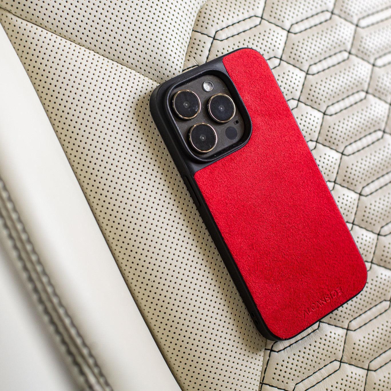 iPhone 14 Pro - Alcantara Back Cover - Red