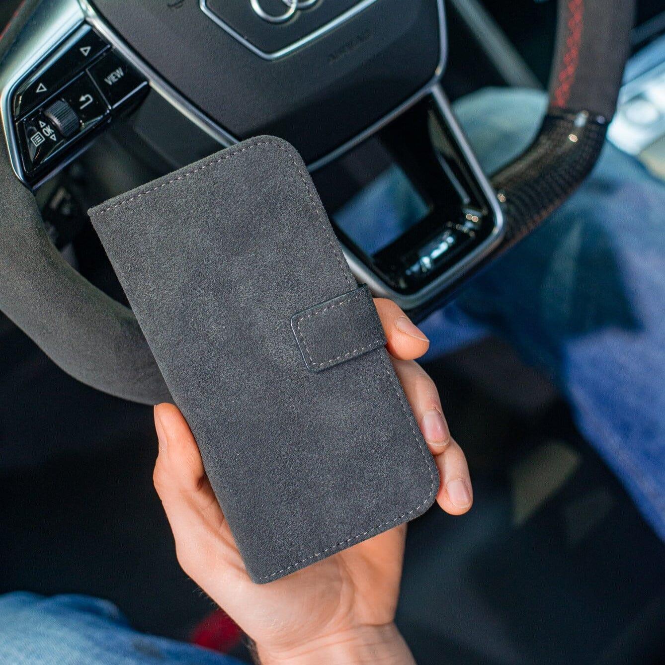 iPhone 14 Pro - Wallet Alcantara Case - Space Grey