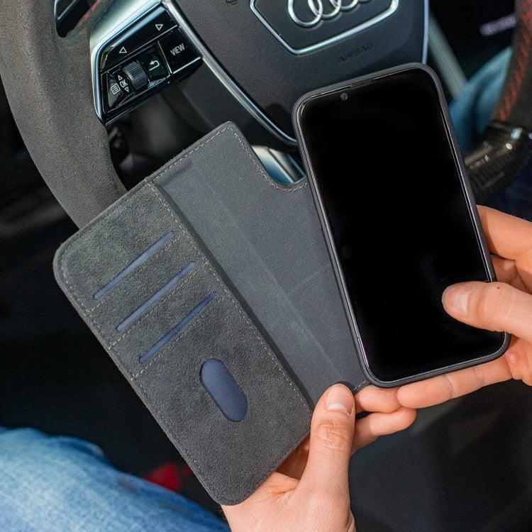 iPhone 14 Pro - Wallet Alcantara Case - Space Grey