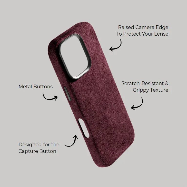 iPhone 16 Pro - Alcantara Case - Wine Red