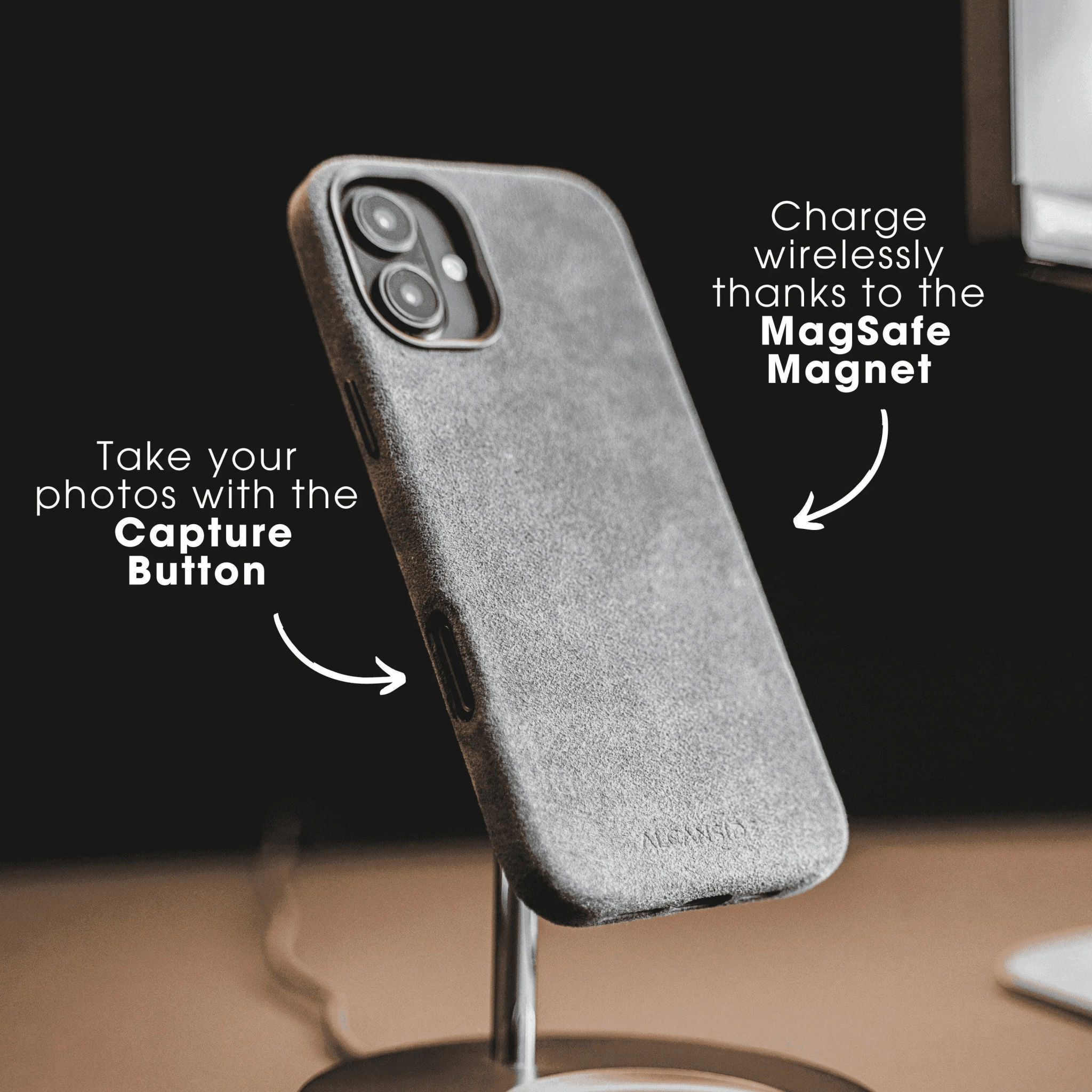 iPhone 16e - Alcantara Case - Space Grey