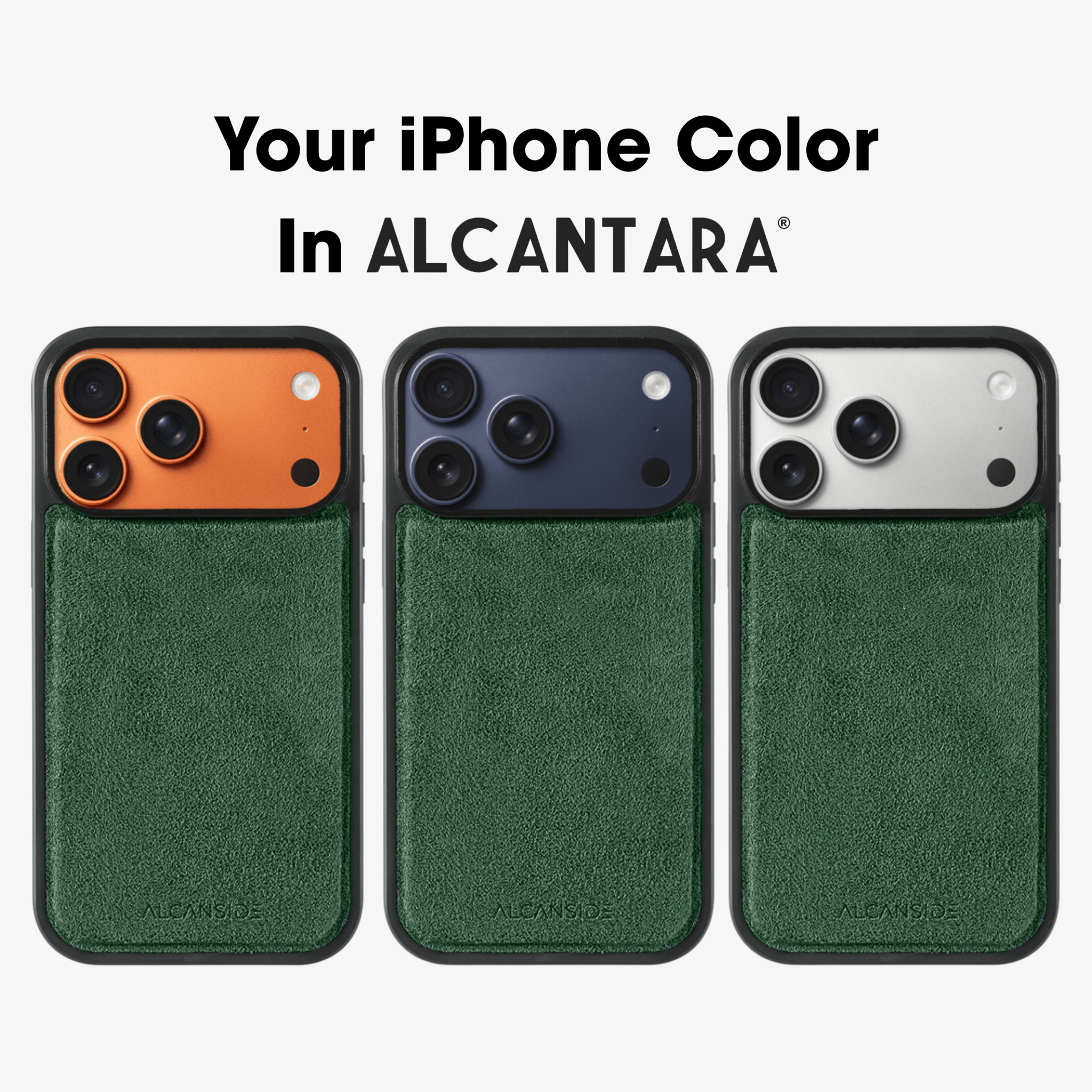 iPhone 17 Pro Max - Alcantara Back Cover - Midnight Green