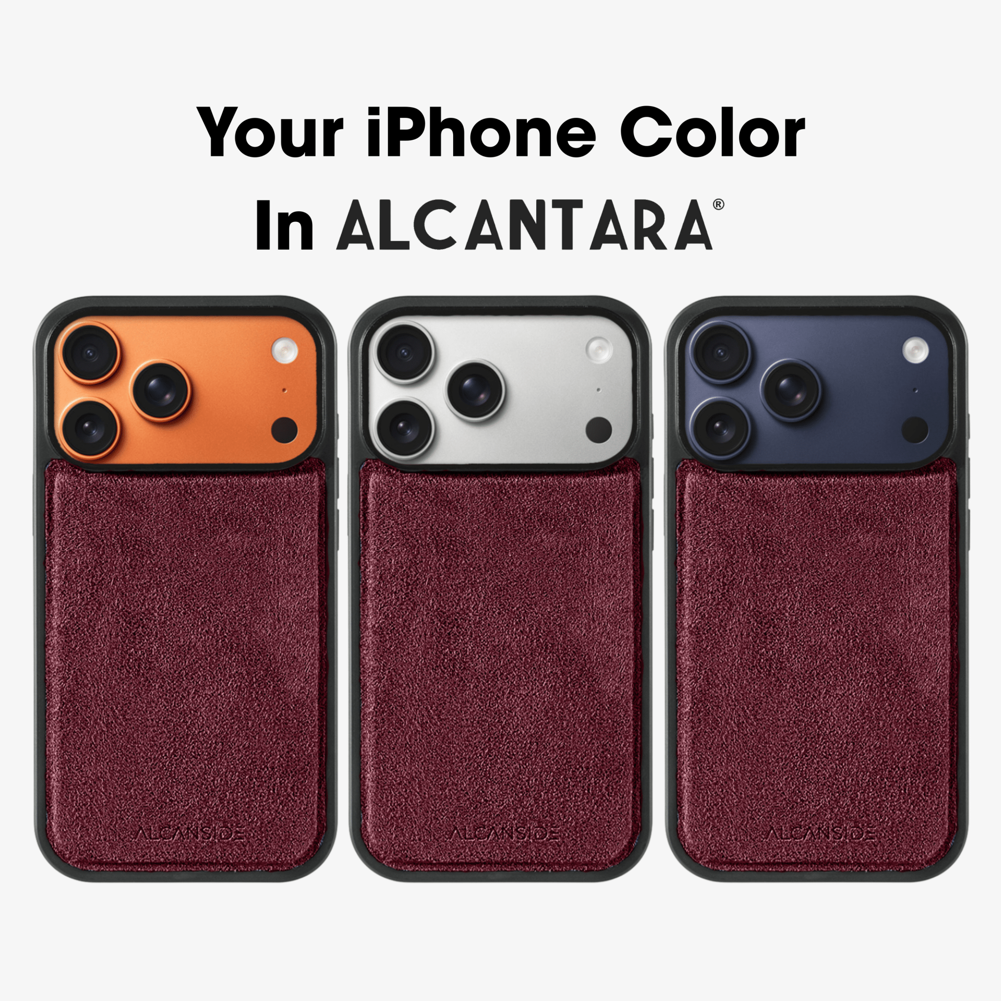 iPhone 17 Pro Max - Alcantara Back Cover - Wine Red